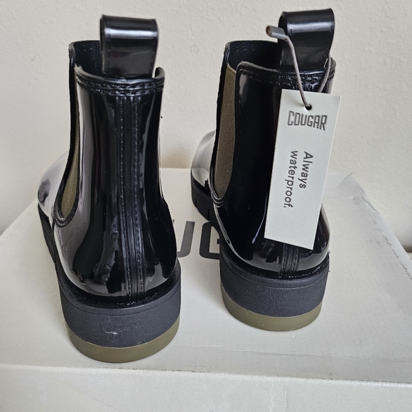 NEW Cougar 7 Firenze Black + Olive Accents Rain Boots - Picture 3 of 9